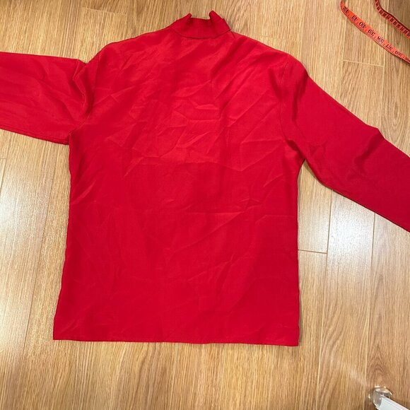 Vintage Braemar by Jeremy Scott Draped Blazer Button Blouse  Red - Picture 8 of 14